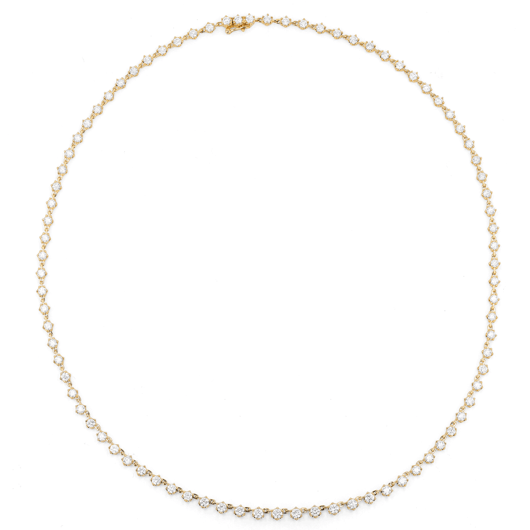 18k Yellow Gold and Diamond 5.00 Total Weight Necklace