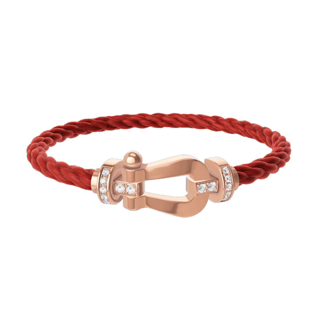 FRED Red Cord Bracelet with 18k Half Diamond LG Buckle, Exclusively at Hamilton Jewelers