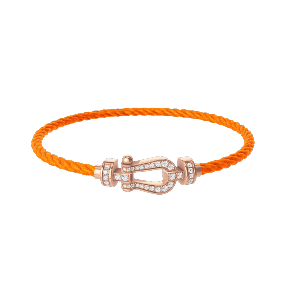 FRED Neon Orange Cord Bracelet with 18k Diamond MD Buckle, Exclusively at Hamilton Jewelers