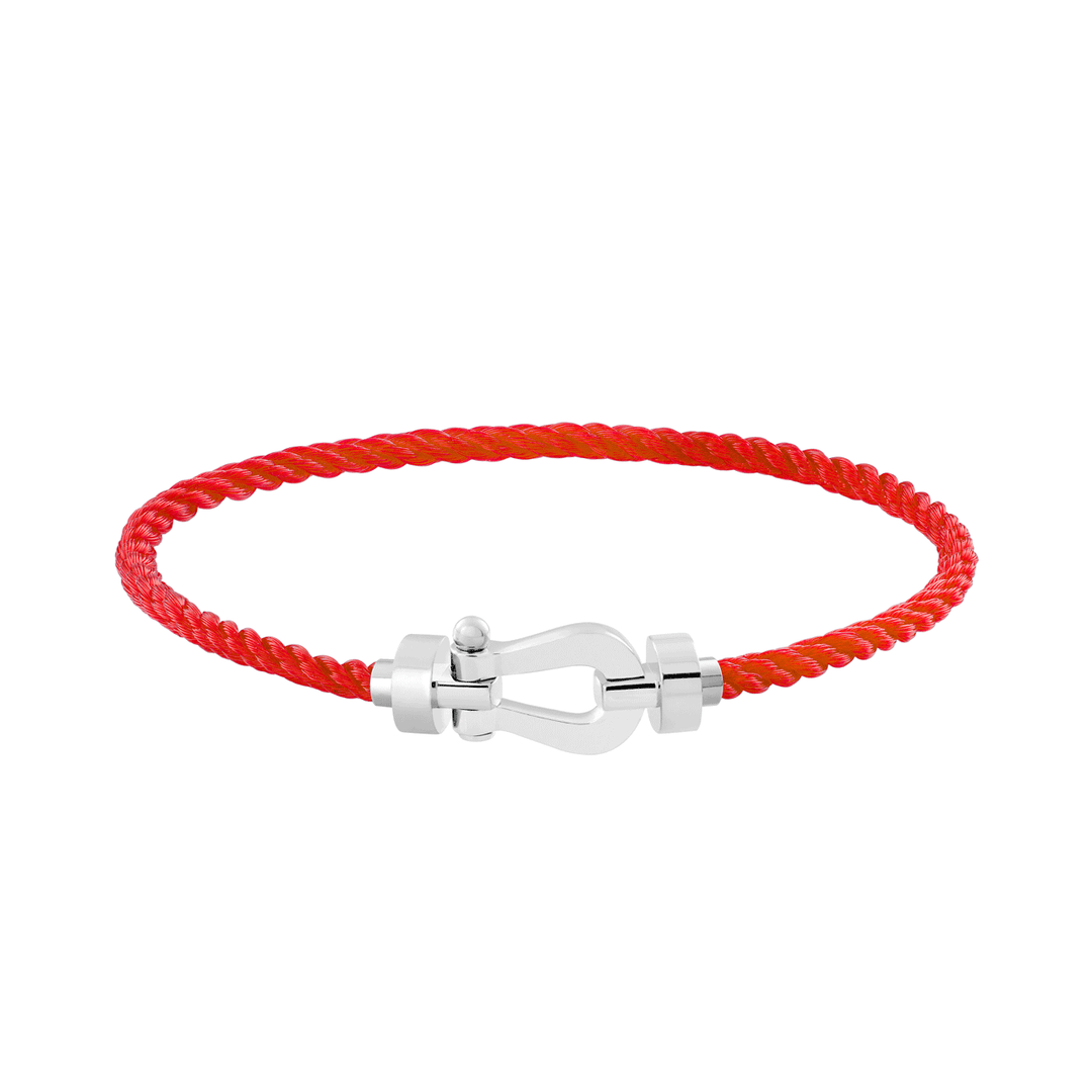 FRED Red Cord Bracelet with 18k White MD Buckle, Exclusively at Hamilton Jewelers