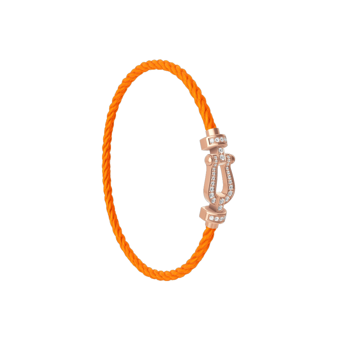 FRED Neon Orange Cord Bracelet with 18k Diamond MD Buckle, Exclusively at Hamilton Jewelers