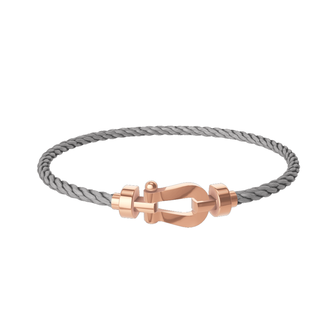 FRED Steel Cord Bracelet with 18k Rose Gold MD Buckle, Exclusively at Hamilton Jewelers