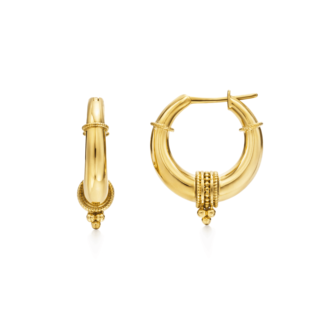 Temple St. Clair 18k Yellow Gold Hellenistic Hoop Earrings