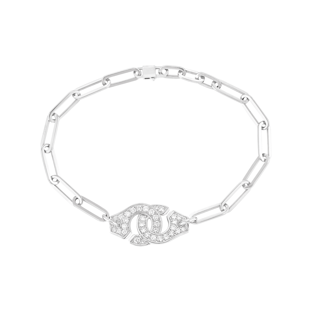 Dinh Van Menottes 18k White Gold R12 Diamond Bracelet