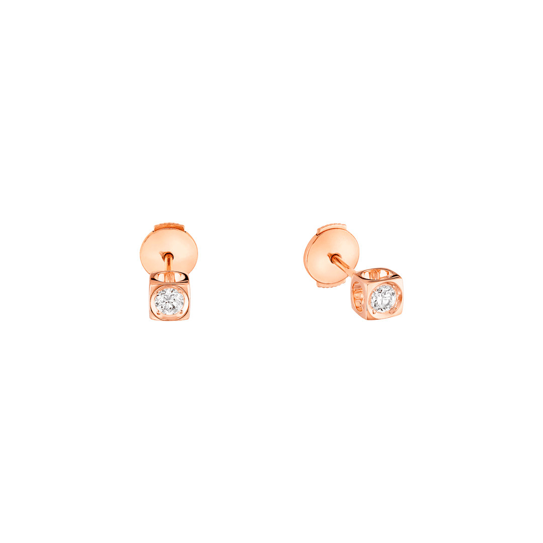 Dinh Van Le Cube 18k Rose Gold Diamond Earrings