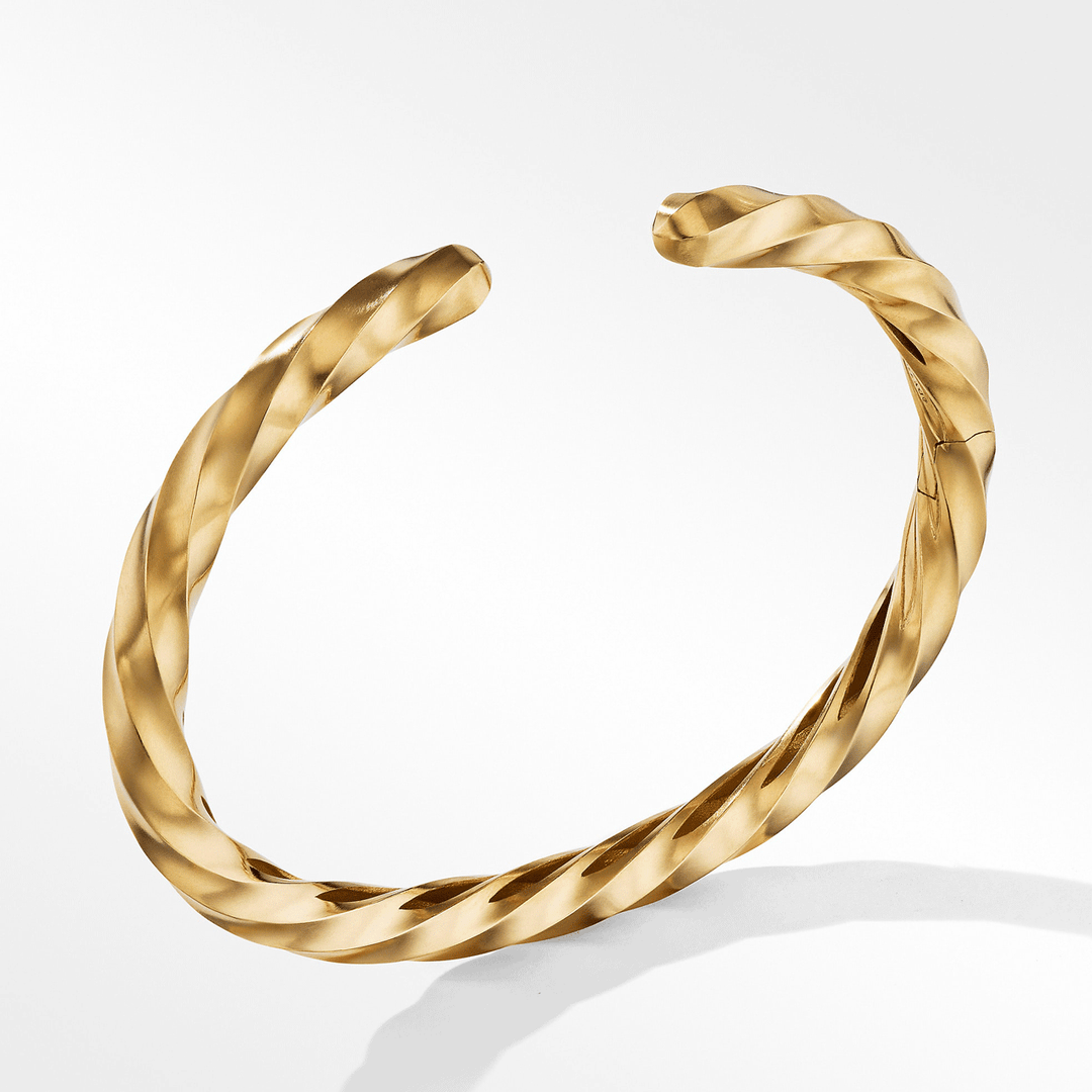 David Yurman Cable Edge Cuff Bracelet in Recycled 18k Yellow Gold