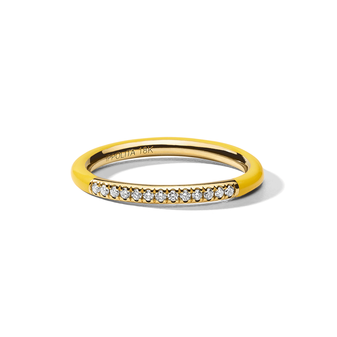Ippolita Carnevale Band Ring in 18k Yellow Gold with Diamonds, Yellow