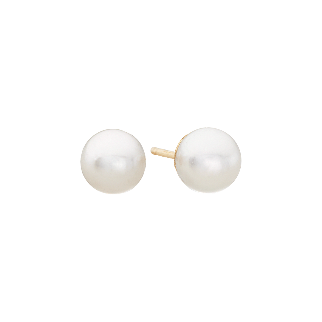 14k 5mm Pearl Birthstone June Stud Earrings