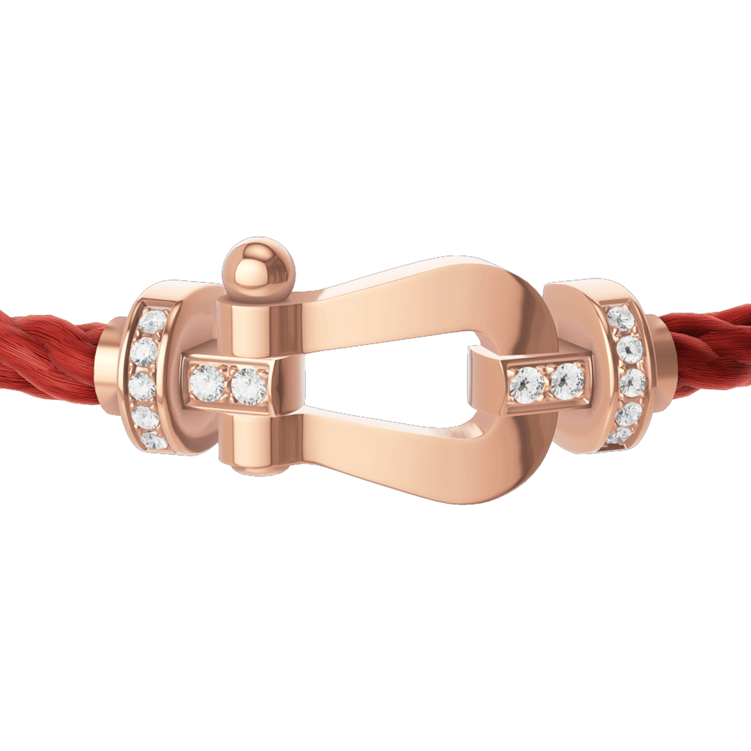 FRED Red Cord Bracelet with 18k Half Diamond LG Buckle, Exclusively at Hamilton Jewelers