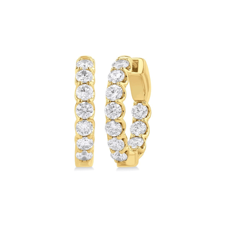 Classic Hamilton Select 14k Gold and Diamond 13mm In and Out Hoops