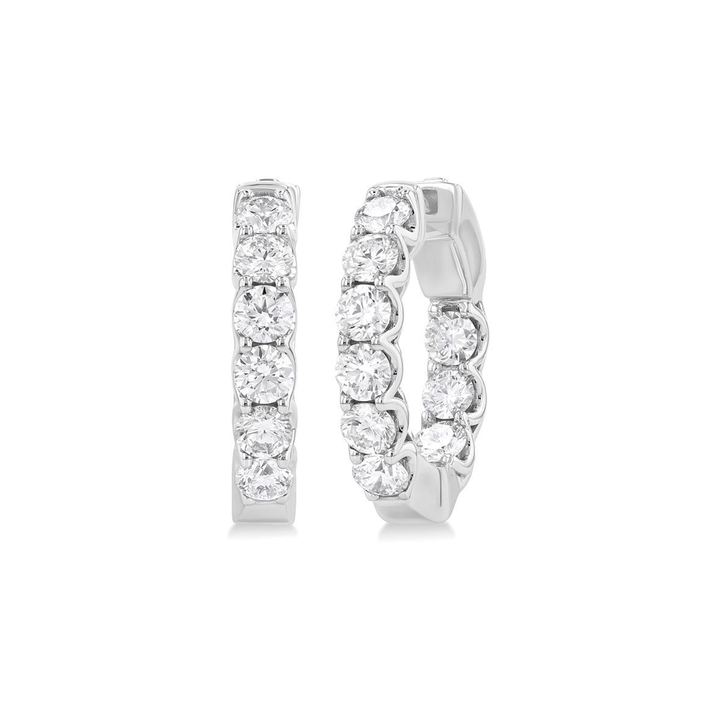 Classic Hamilton Select 14k Gold and Diamond 13mm In and Out Hoops