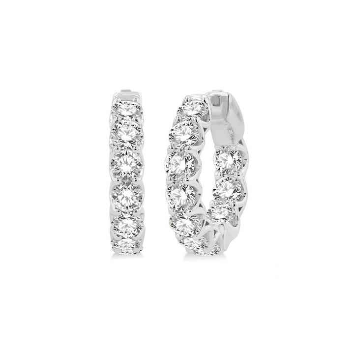 Classic Hamilton Select 14k Gold and Diamond 13mm In and Out Hoops