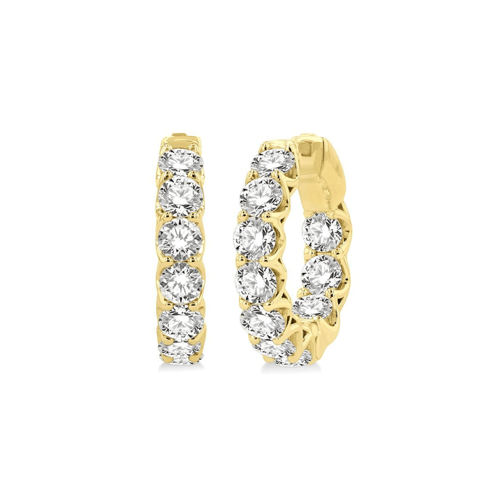 Classic Hamilton Select 14k Gold and Diamond 13mm In and Out Hoops