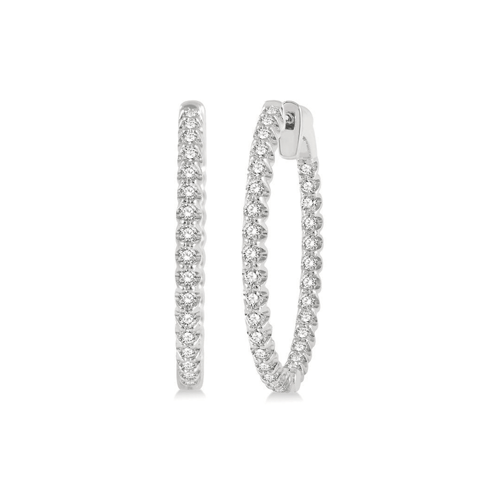 Classic Hamilton Select 14k Gold and Diamond 27mm In and Out Hoops