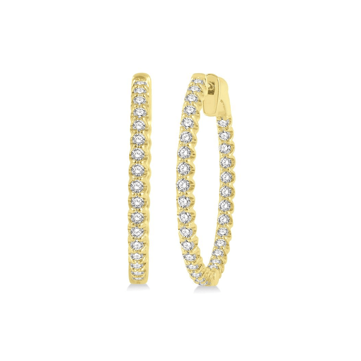 Classic Hamilton Select 14k Gold and Diamond 27mm In and Out Hoops