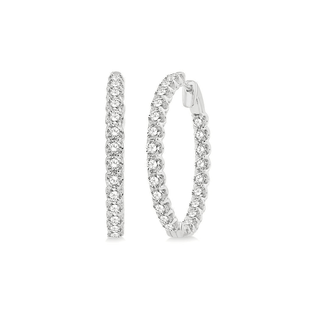 Classic Hamilton Select 14k Gold and Diamond 27mm In and Out Hoops