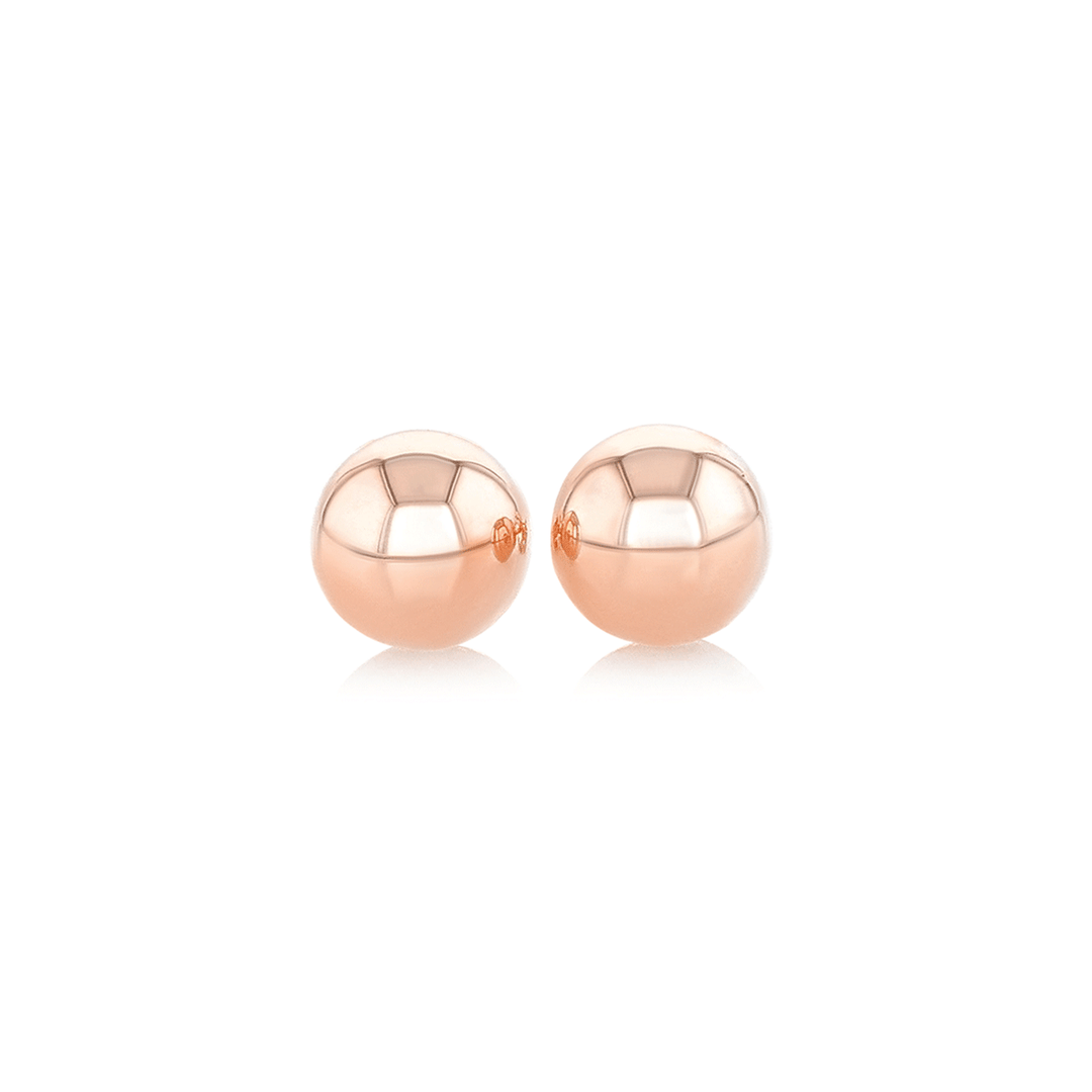 Classic 14k Rose Gold Ball Stud Earrings