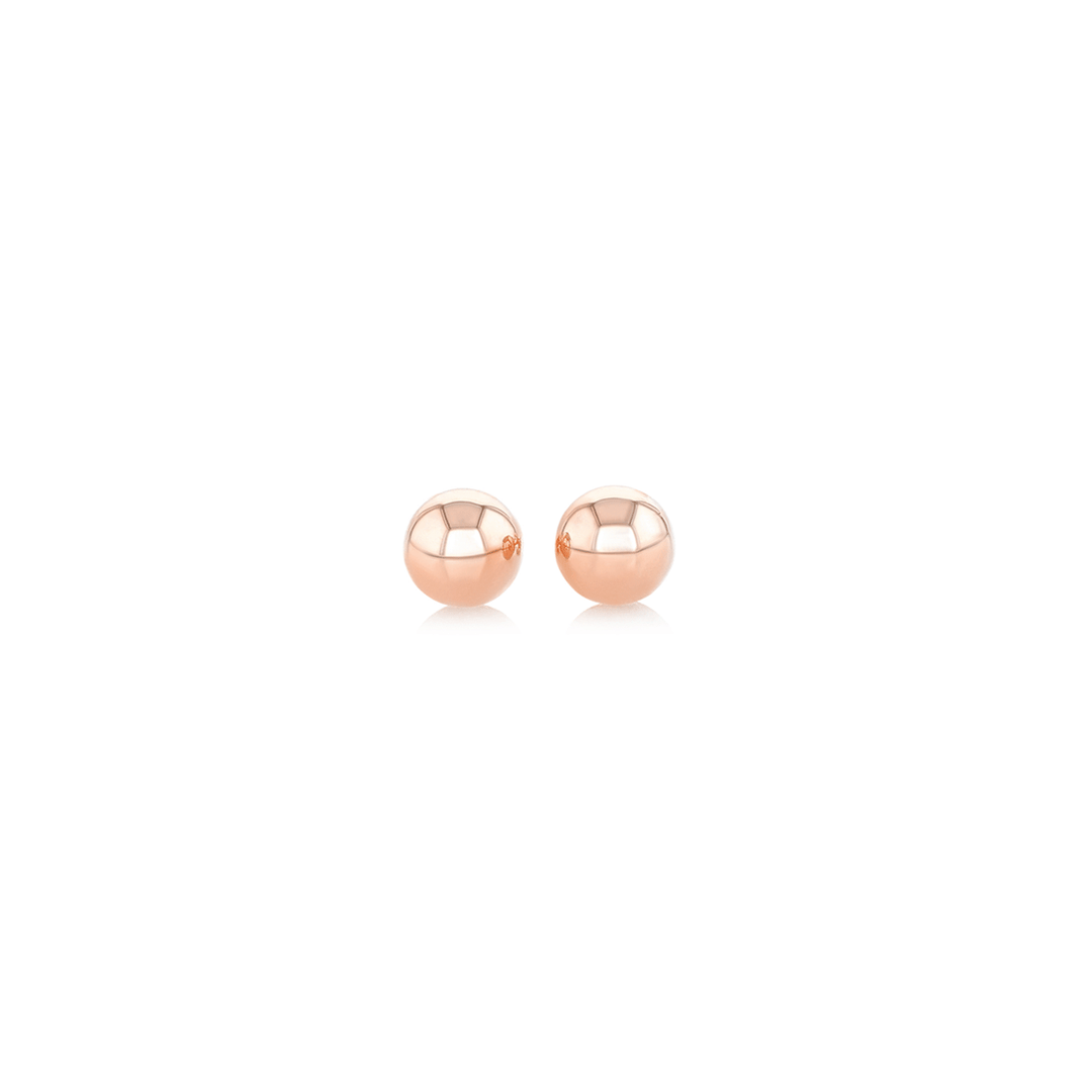 Classic 14k Rose Gold Ball Stud Earrings