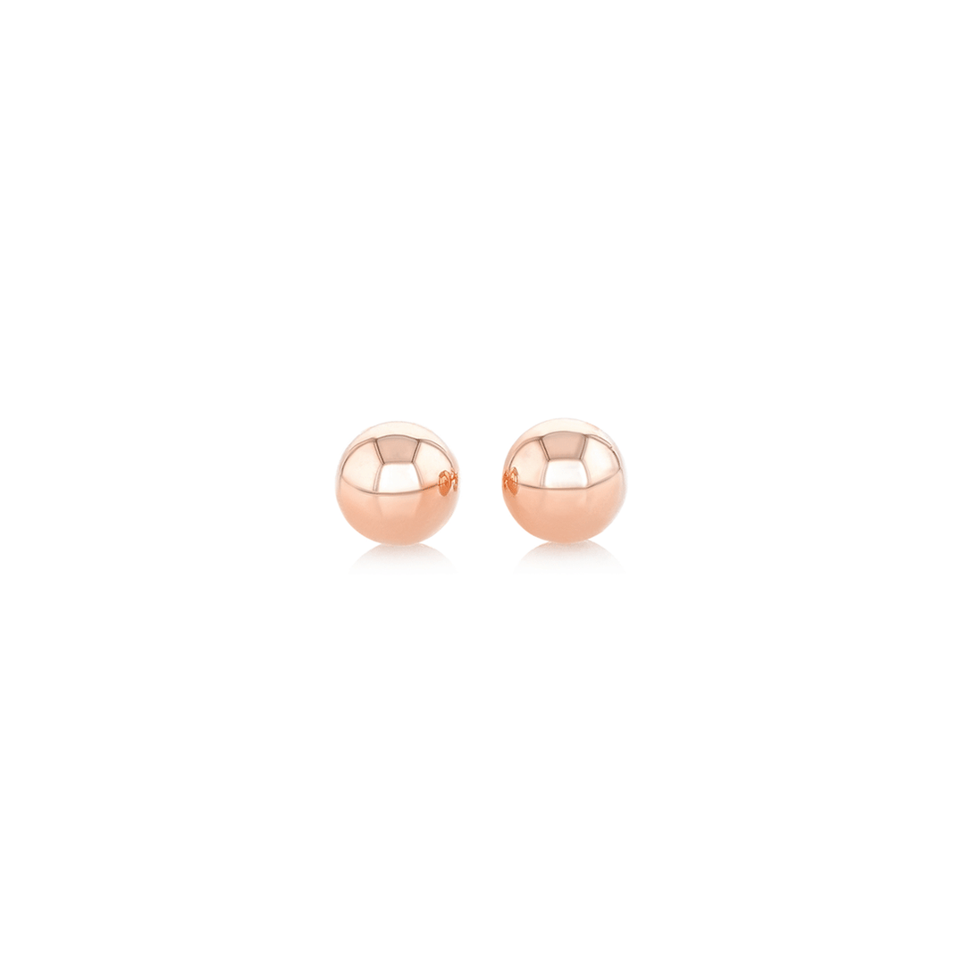 Classic 14k Rose Gold Ball Stud Earrings