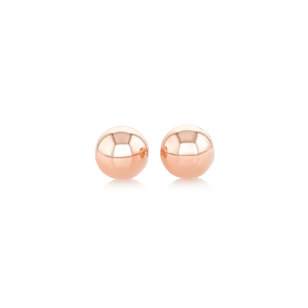 Classic 14k Rose Gold Ball Stud Earrings