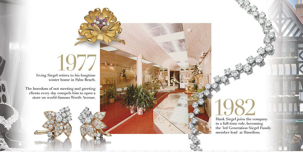 Hamilton Jewelers history: 1977 and 1982, archival photos and period jewelry