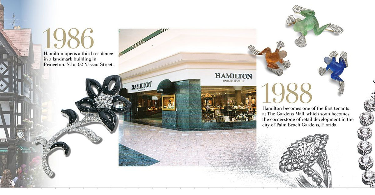 Hamilton Jewelers history: 1986 and 1988, archival photos and period jewelry