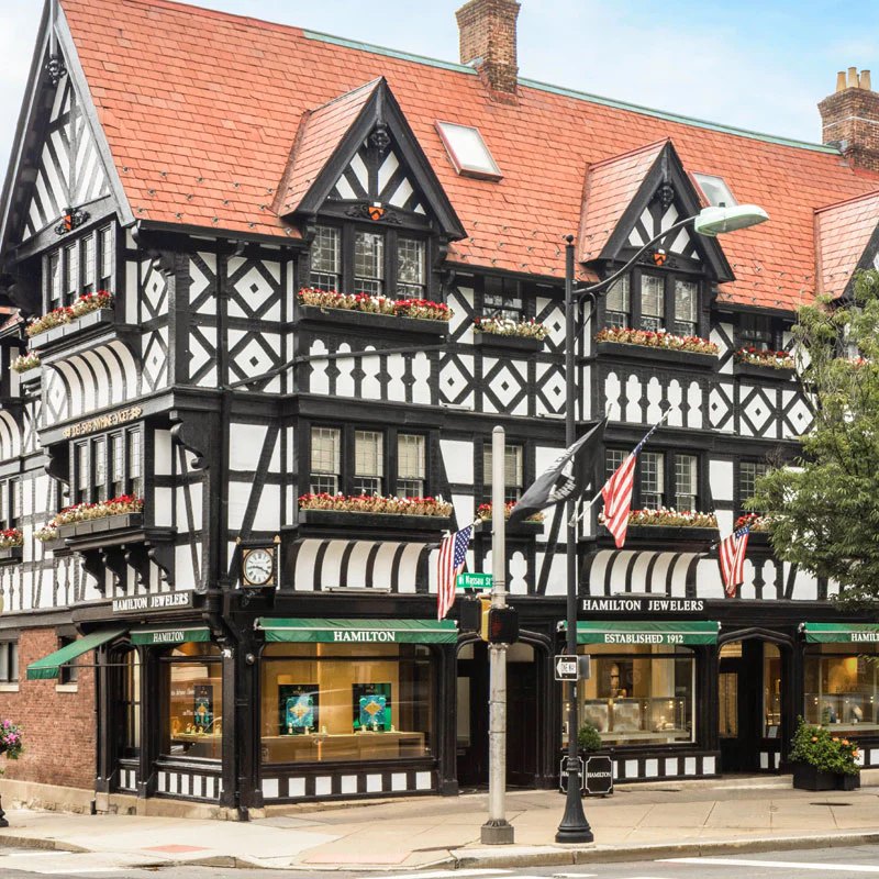 Hamilton Jewelers' Tudor-style store at 92 Nassau Street, Princeton, NJ