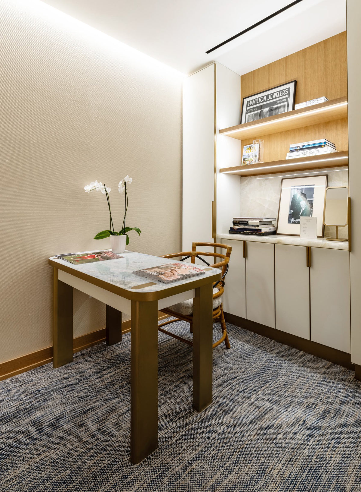 A private consultation area at Hamilton Jewelers Palm Beach on Worth Avenue