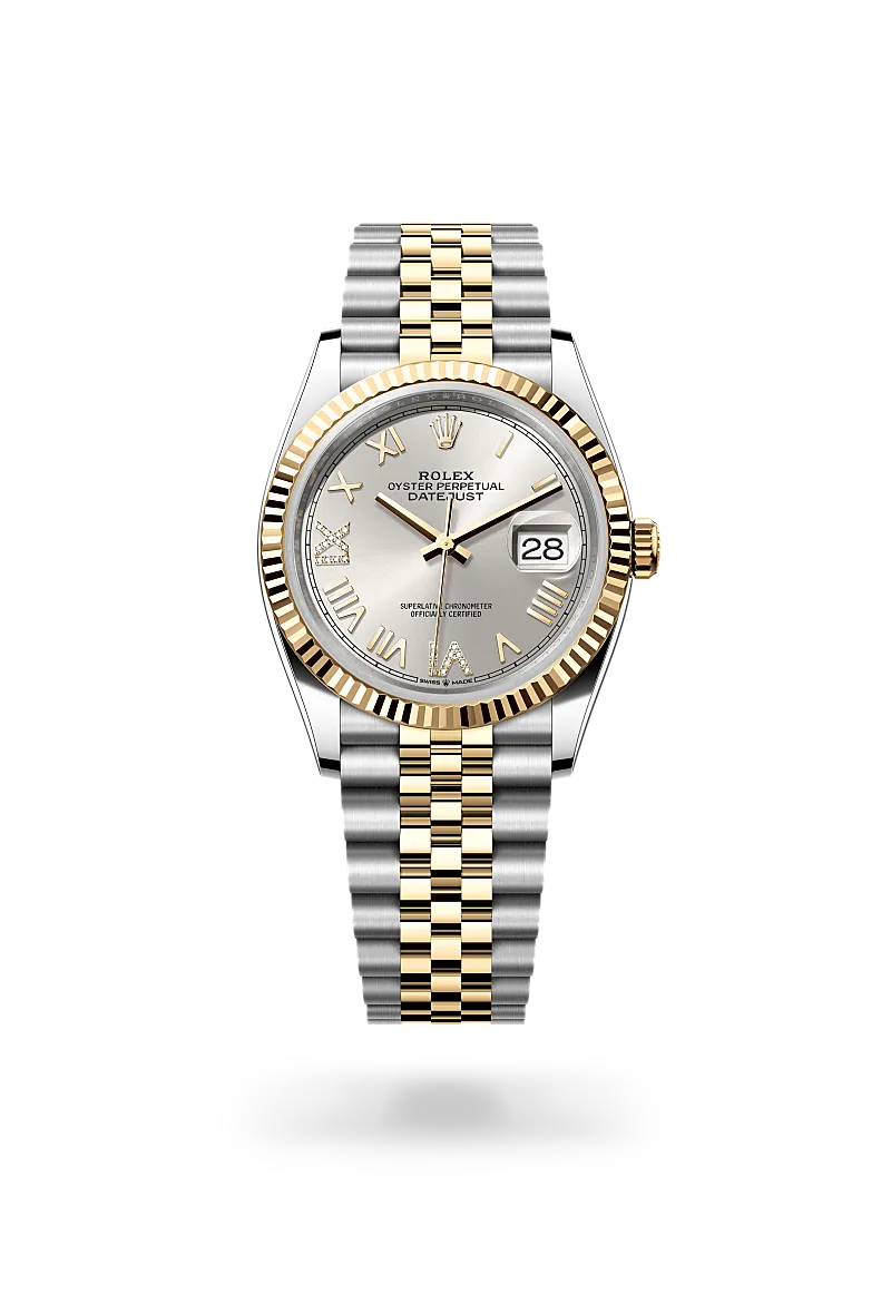 Rolex Datejust 36 in Oyster, 36 mm, Oystersteel and yellow gold