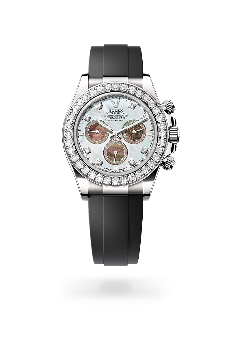 Rolex Cosmograph Daytona in Oyster, 40 mm, white gold and diamonds