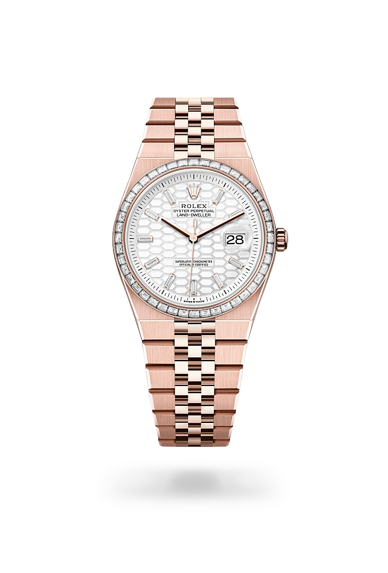 Rolex Land-Dweller 36 in Oyster, 36 mm, Everose gold and diamonds