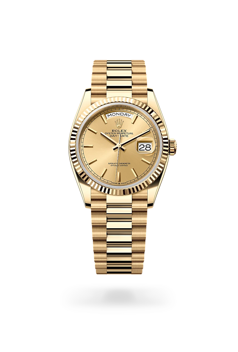 Rolex Day-Date 36 in Oyster, 36 mm, yellow gold