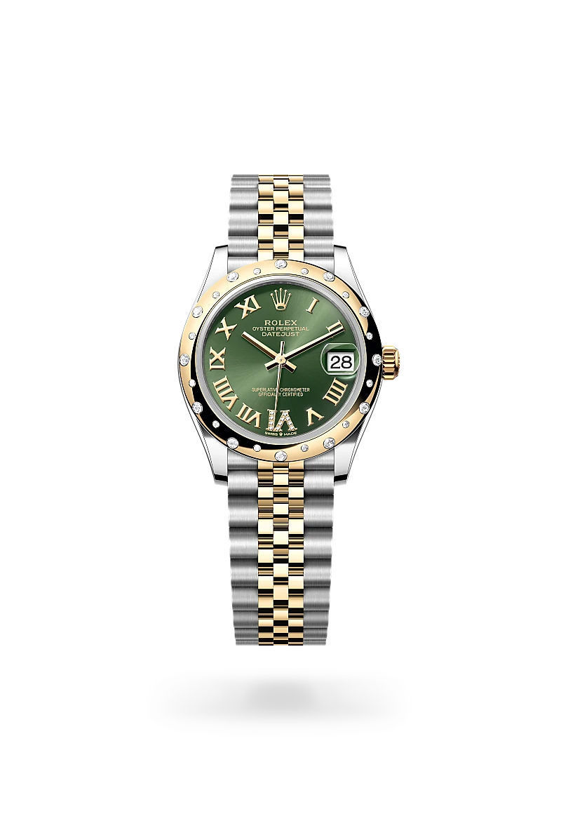 Rolex Datejust 31 in Oyster, 31 mm, Oystersteel, yellow gold and diamonds