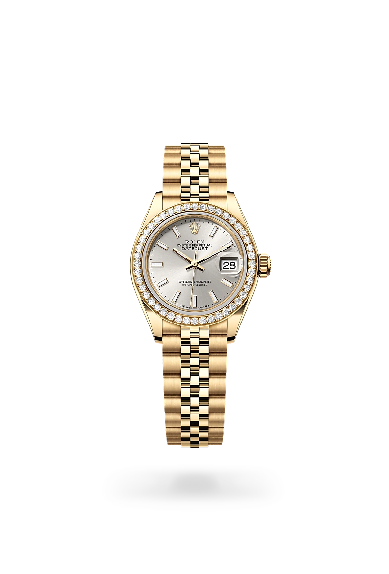 Rolex Lady-Datejust in Oyster, 28 mm, yellow gold and diamonds
