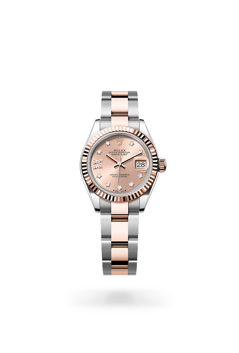 Rolex Lady-Datejust in Oyster, 28 mm, Oystersteel and Everose gold