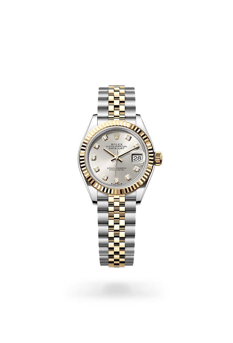 Rolex Lady-Datejust in Oyster, 28 mm, Oystersteel and yellow gold