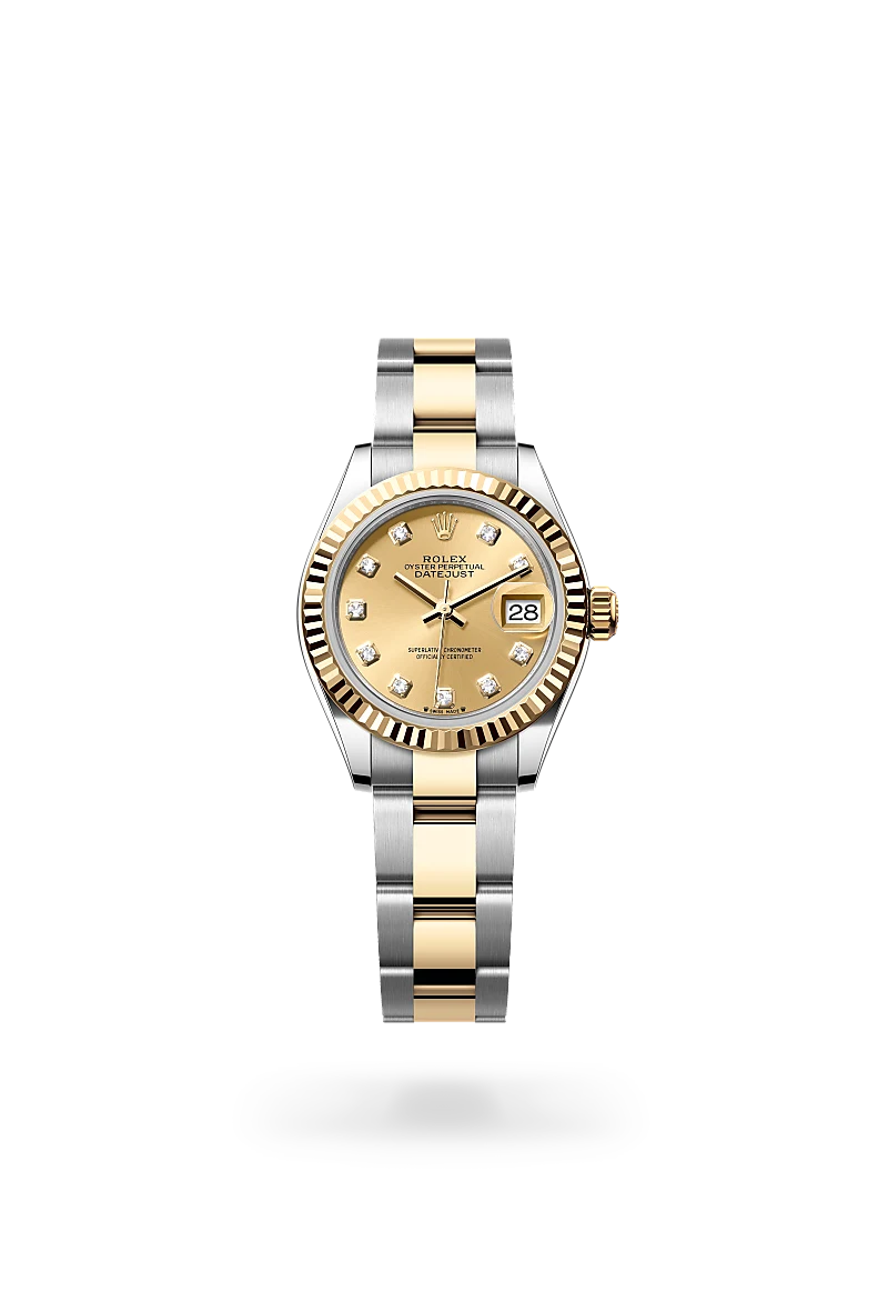 Rolex Lady-Datejust in Oyster, 28 mm, Oystersteel and yellow gold
