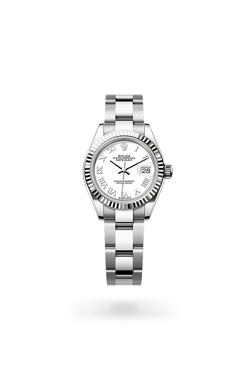 Rolex Lady-Datejust in Oyster, 28 mm, Oystersteel and white gold