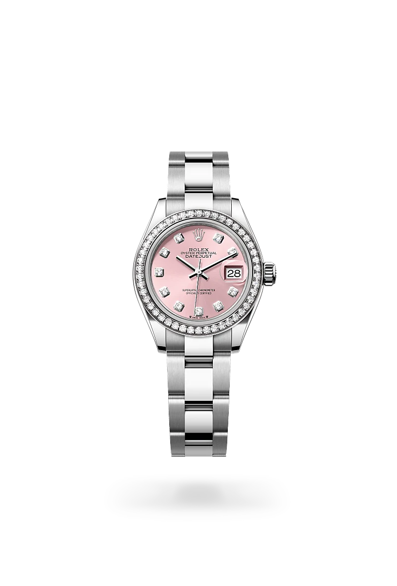 Rolex Lady-Datejust in Oyster, 28 mm, Oystersteel, white gold and diamonds