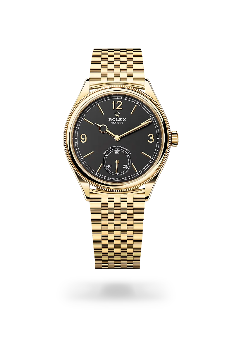 Rolex 1908 in 39 mm, 18 kt yellow gold, polished finish