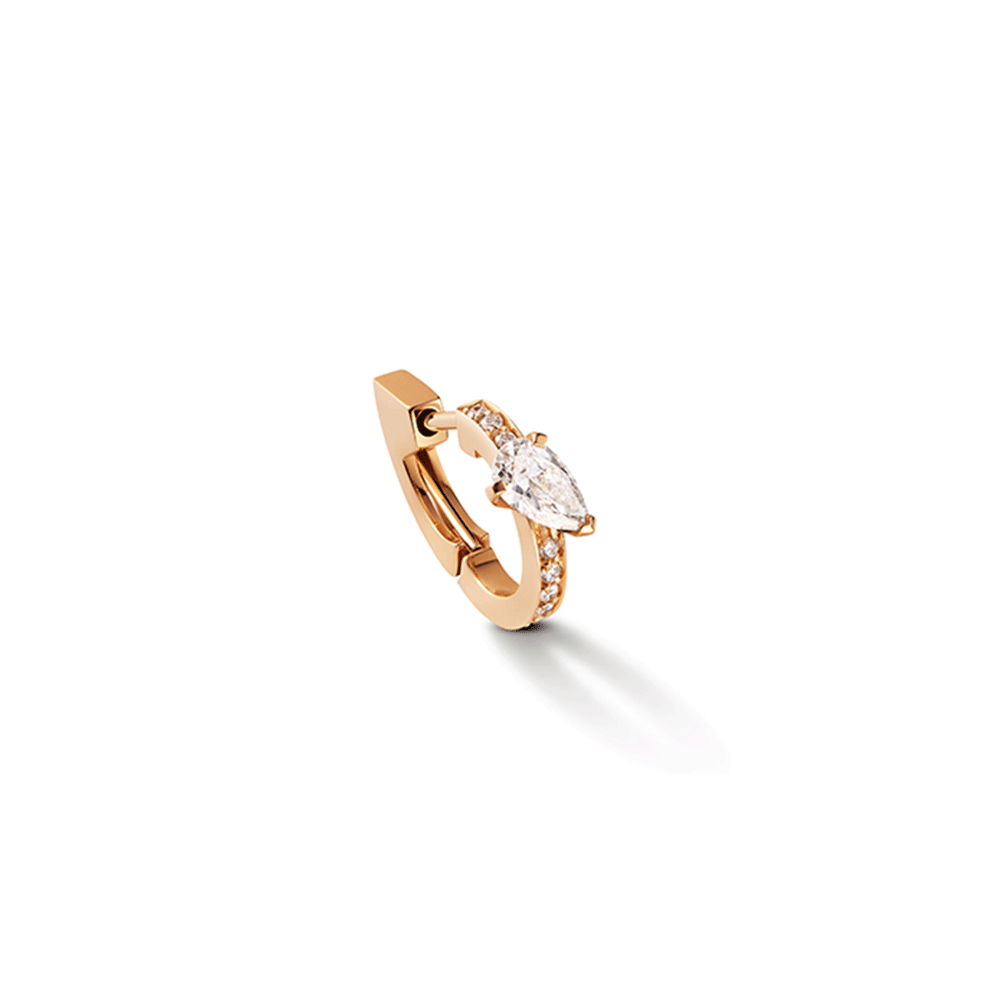 Serti Sur Vide 18k Rose Gold and Diamond Earrings