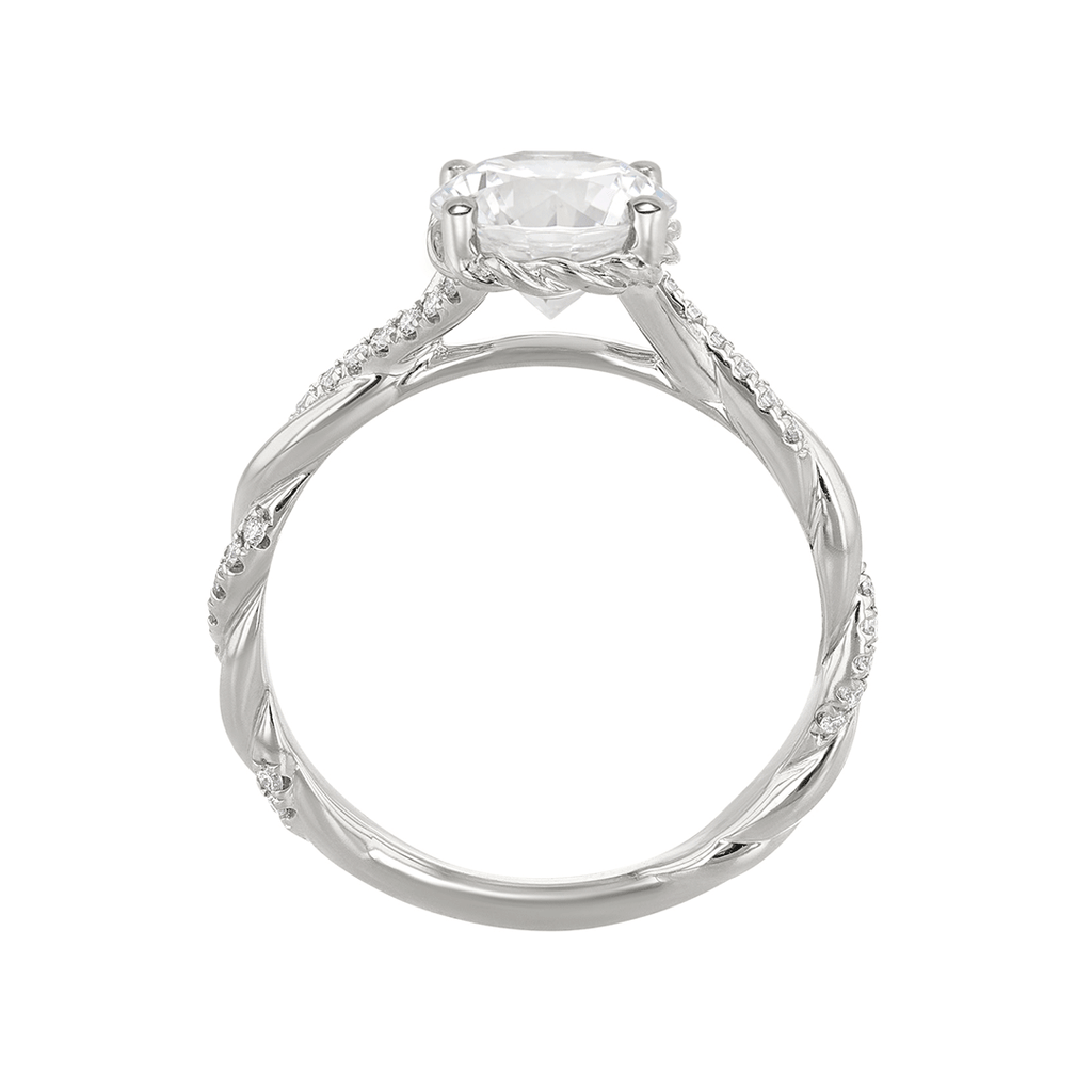 Platinum and 1.51 Total Weight Round Diamond Half Twist Engagement Ring