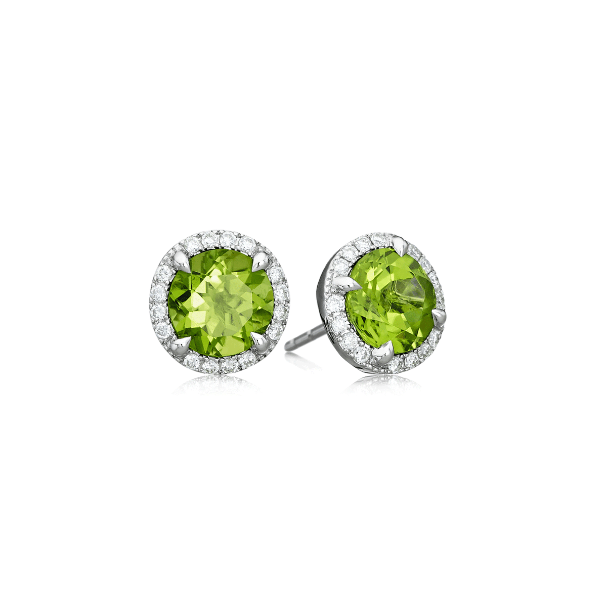 Lisette 18k Gold Peridot 2.77 Total Weight and Diamond Studs