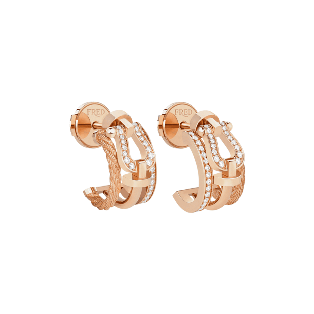 FRED Force 10 Rise 18k Rose Gold and Diamond Earrings