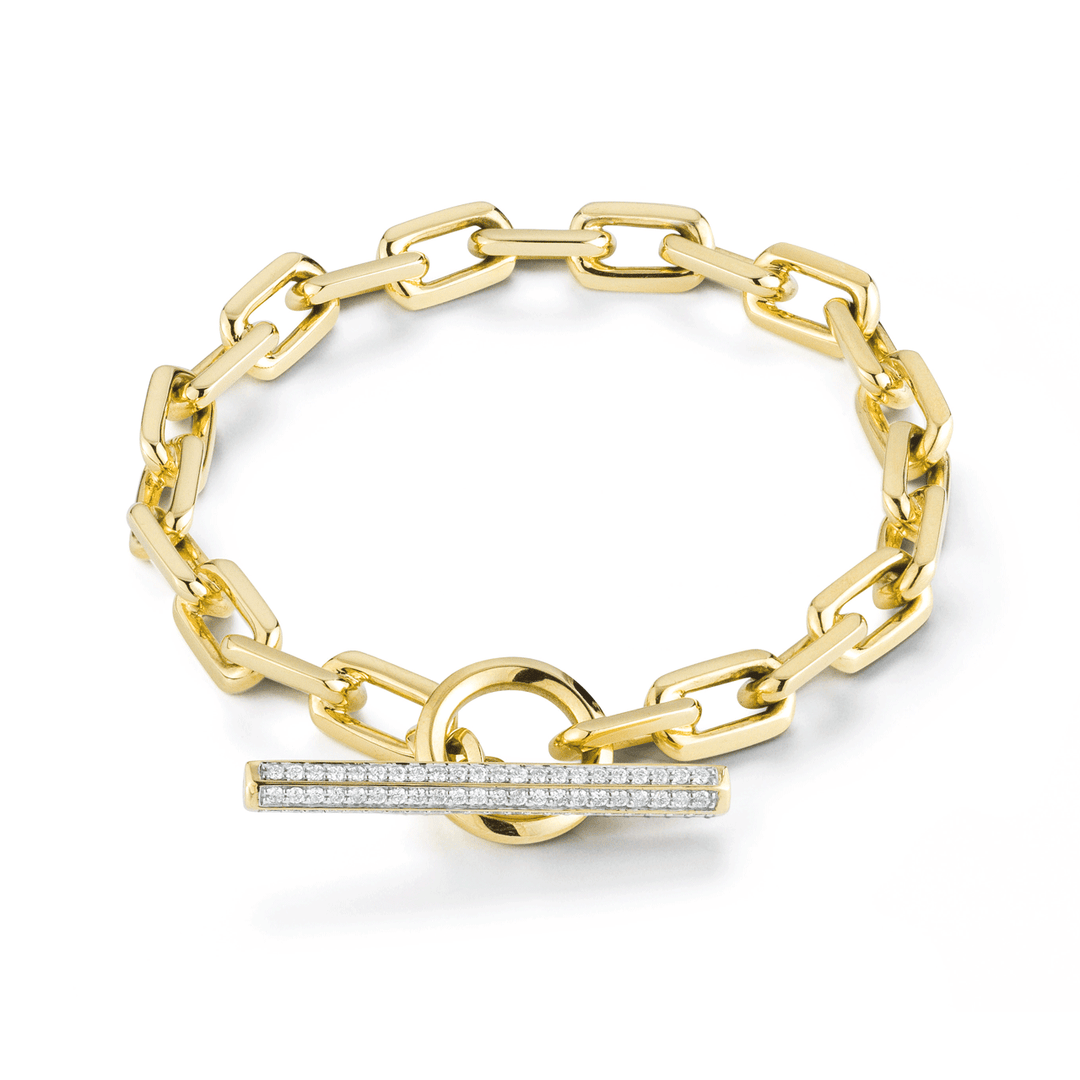 Walters Faith Saxon 18k Yellow Gold and Diamond Toggle Chain link Bracelet