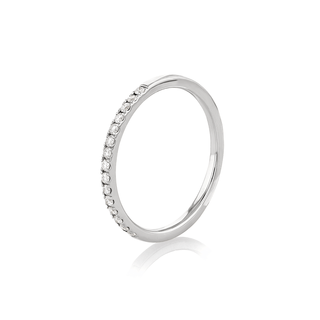 Hamilton Lisette Collection 18k White Gold and 0.15 Total Weight Diamond Half Way Band