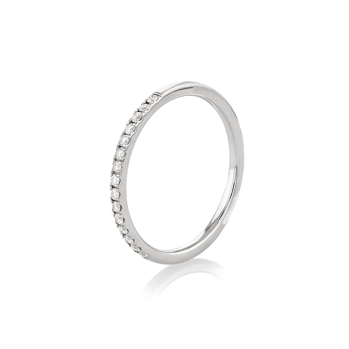 Hamilton Lisette Collection 18k White Gold and 0.15 Total Weight Diamond Half Way Band
