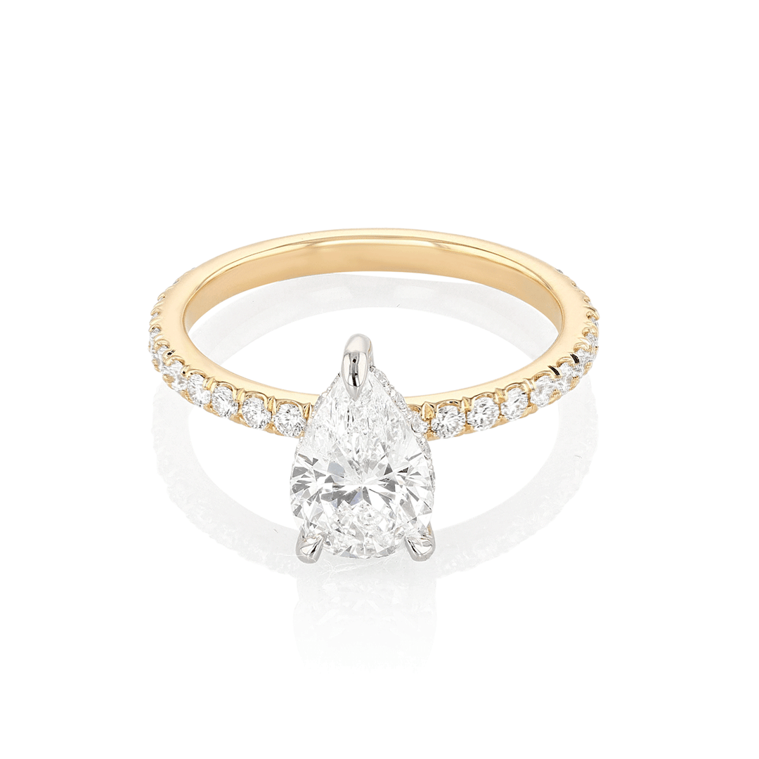 Hamilton Silhouette Platinum 18k Yellow Gold and 1.34 Total Weight Diamond Engagement Ring