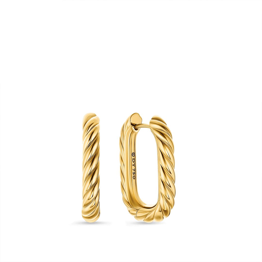 David Yurman DY Madison® Cable Hoop Earrings 18K Yellow Gold, 24.3mm