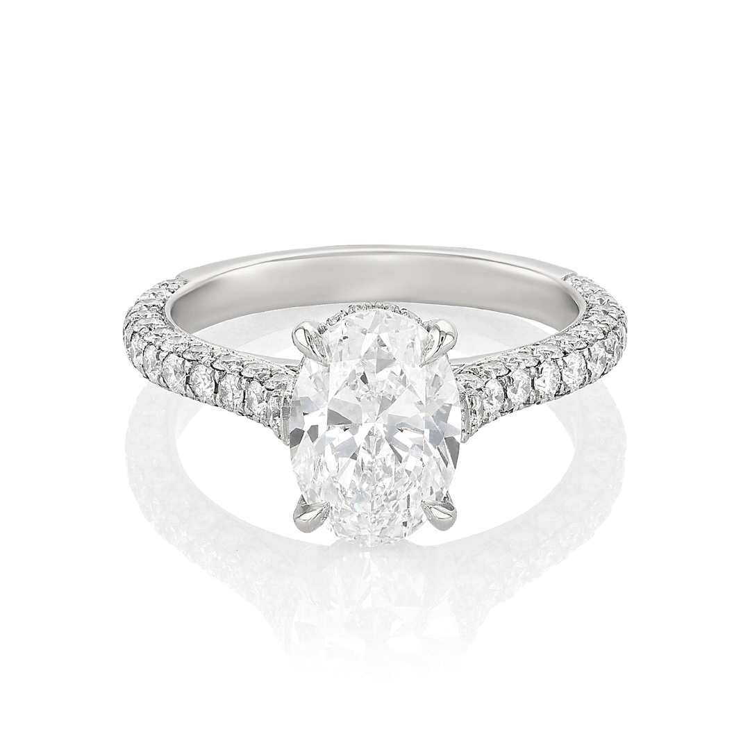 Olivia Platinum and Oval Diamond 2.01 Total Weight Engagement Ring